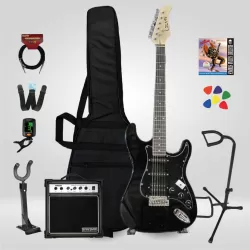 Lilya HSS Elektro Gitar Seti Siyah - SET4