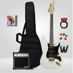 Lilya HSS Elektro Gitar Seti Beyaz - SET3