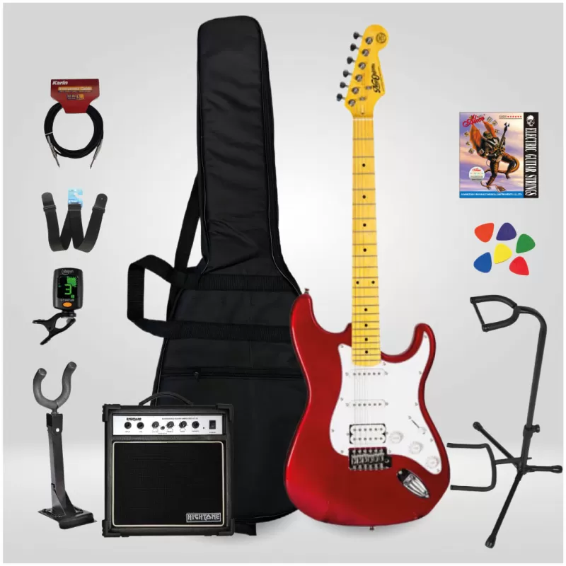 New Orleans NHS9720 Stratocaster HSS Elektro Gitar Seti Metallic Red (Kırmızı) - SET2