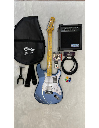 New Orleans NHS9720BLU HSS Elektro Gitar Set-1 Mavi