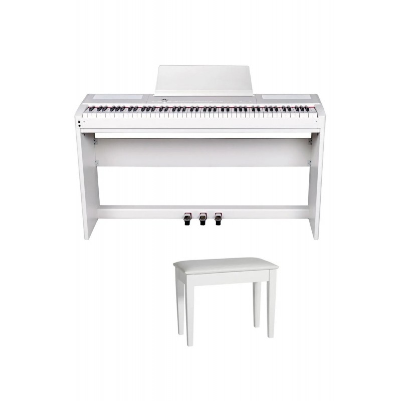 Valler S8 Portable Stage Beyaz Gülağacı 88 Tuşlu Dijital Piyano ( Stand + Tabure + Kulaklık)