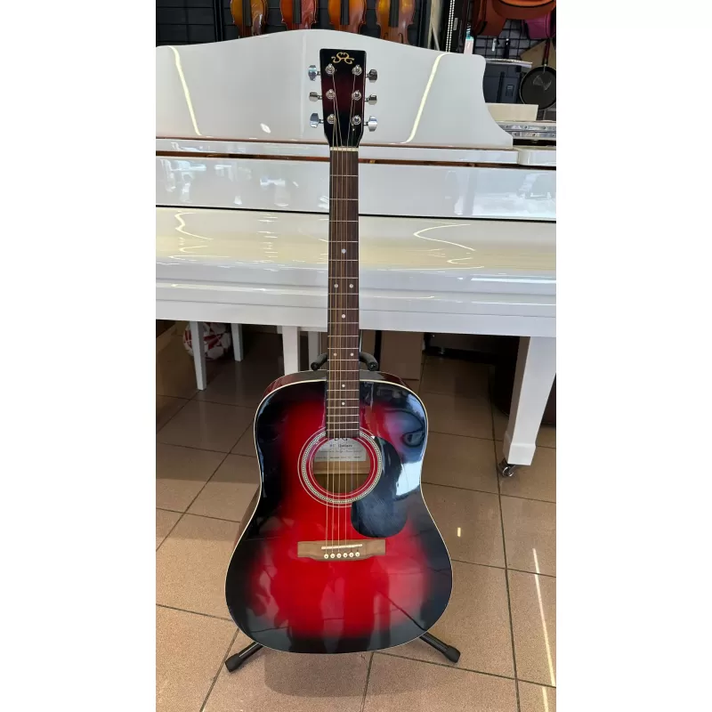 SX MD160 RDS Akustik Gitar - Kırmızı