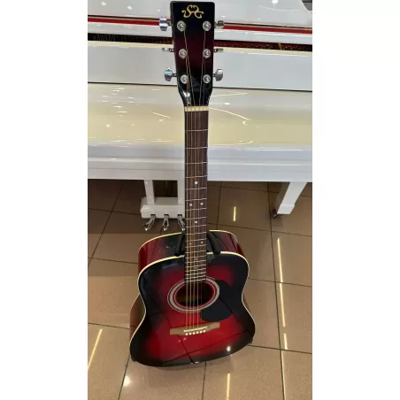 SX MD160 RDS Akustik Gitar - Kırmızı